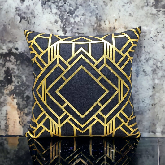 Gold foil printed cushion cover