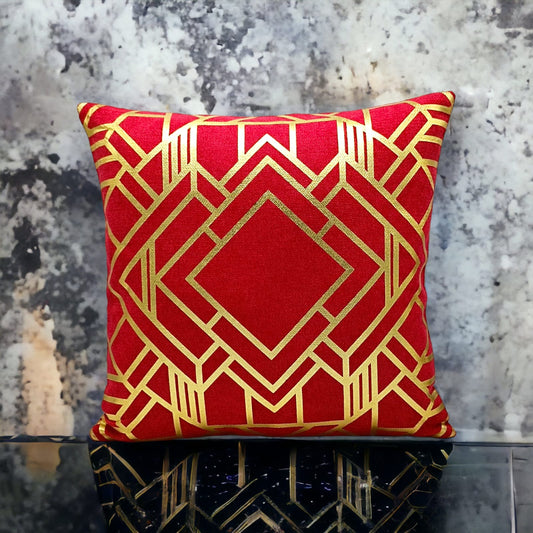 Gold foil printed cushion cover