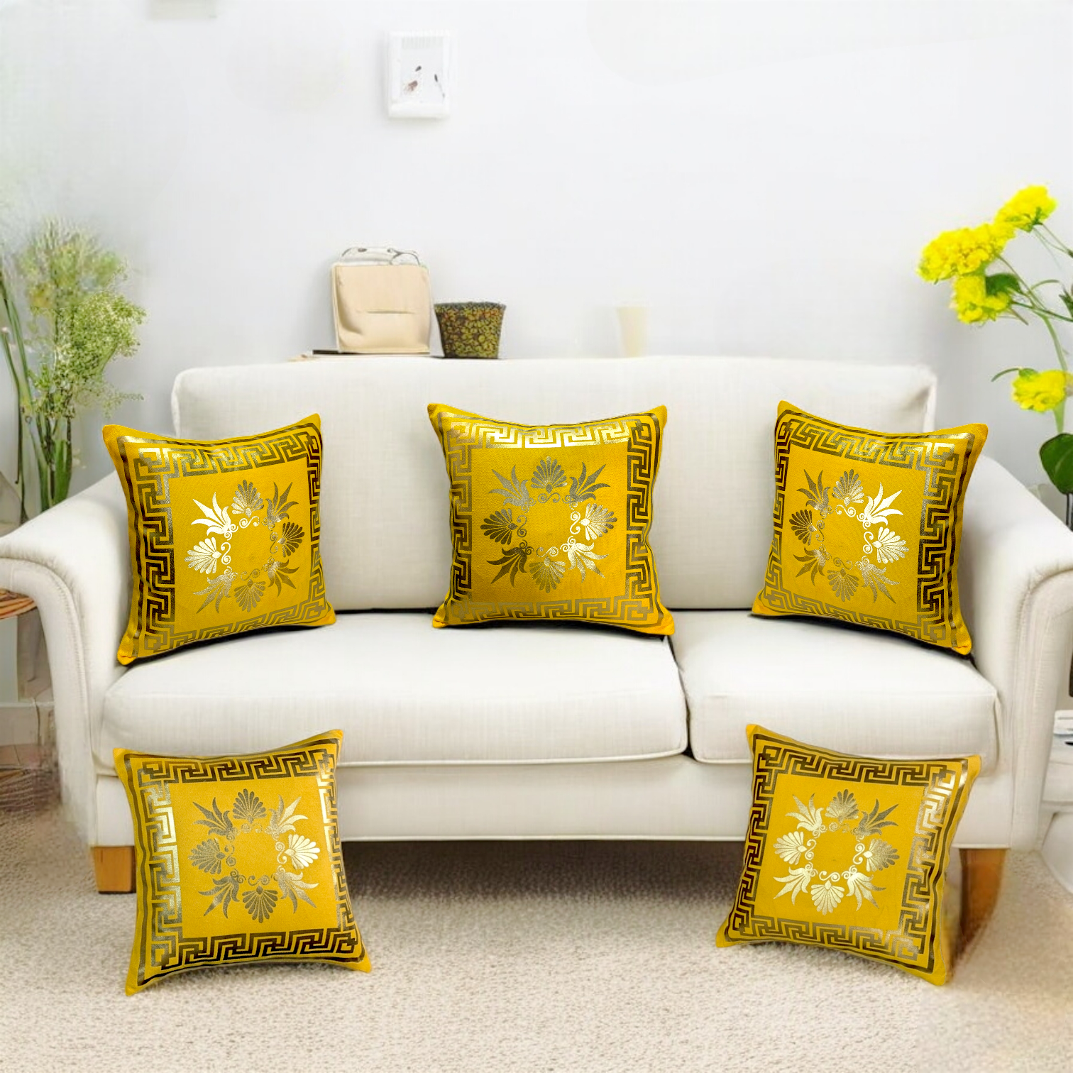 Gold Foil Printed Cushion Cover