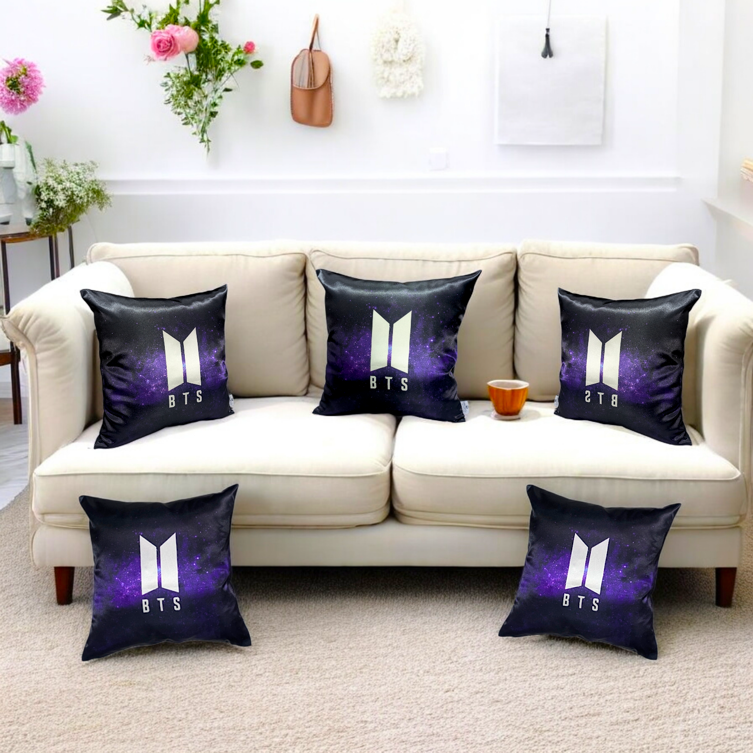 Bts Cushion Cover Silk