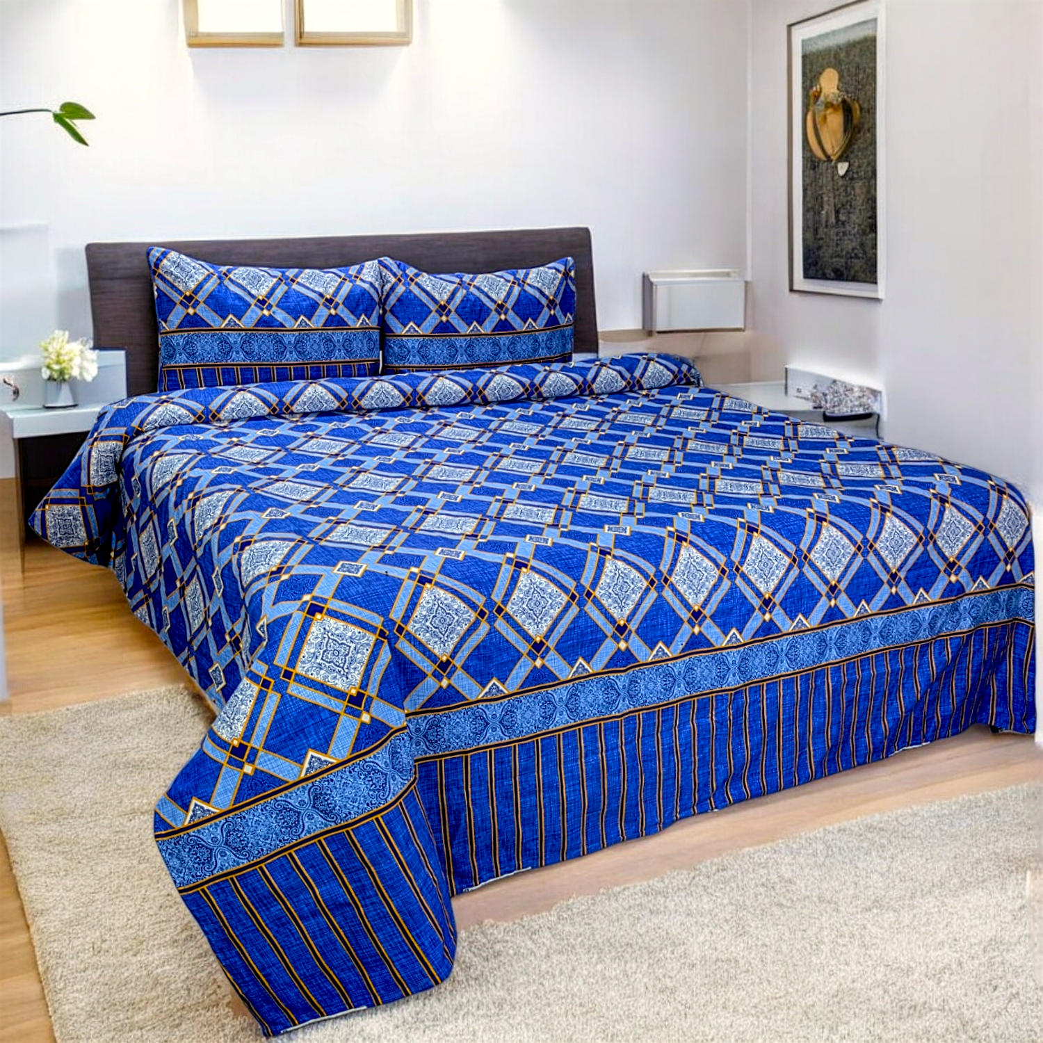 Microfiber Double Bedsheet 3Pcs