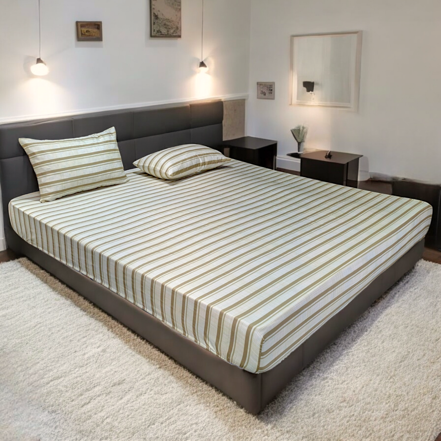 Premium Satin Fitted Double Bedsheet