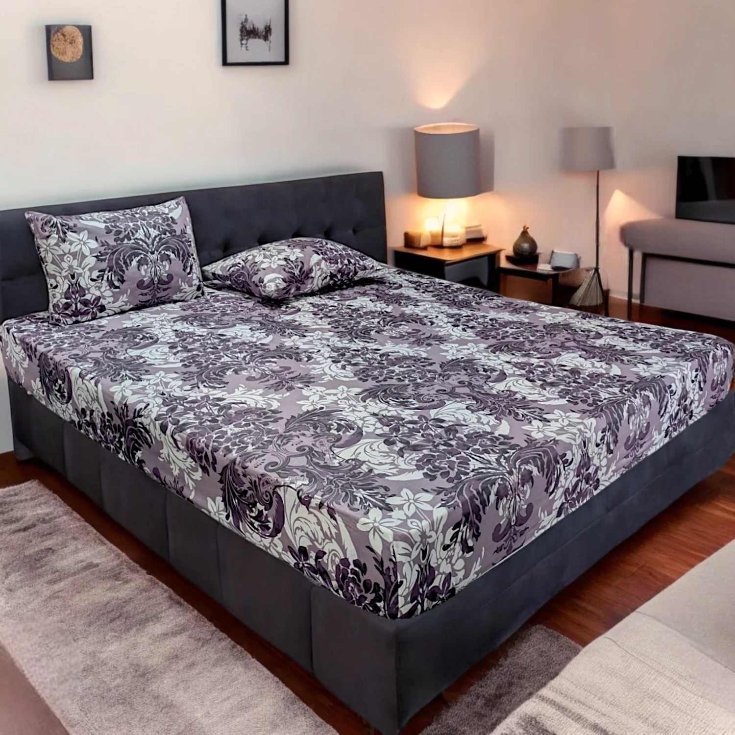 Luxury Soft Cotton Fitted Double Bedsheet