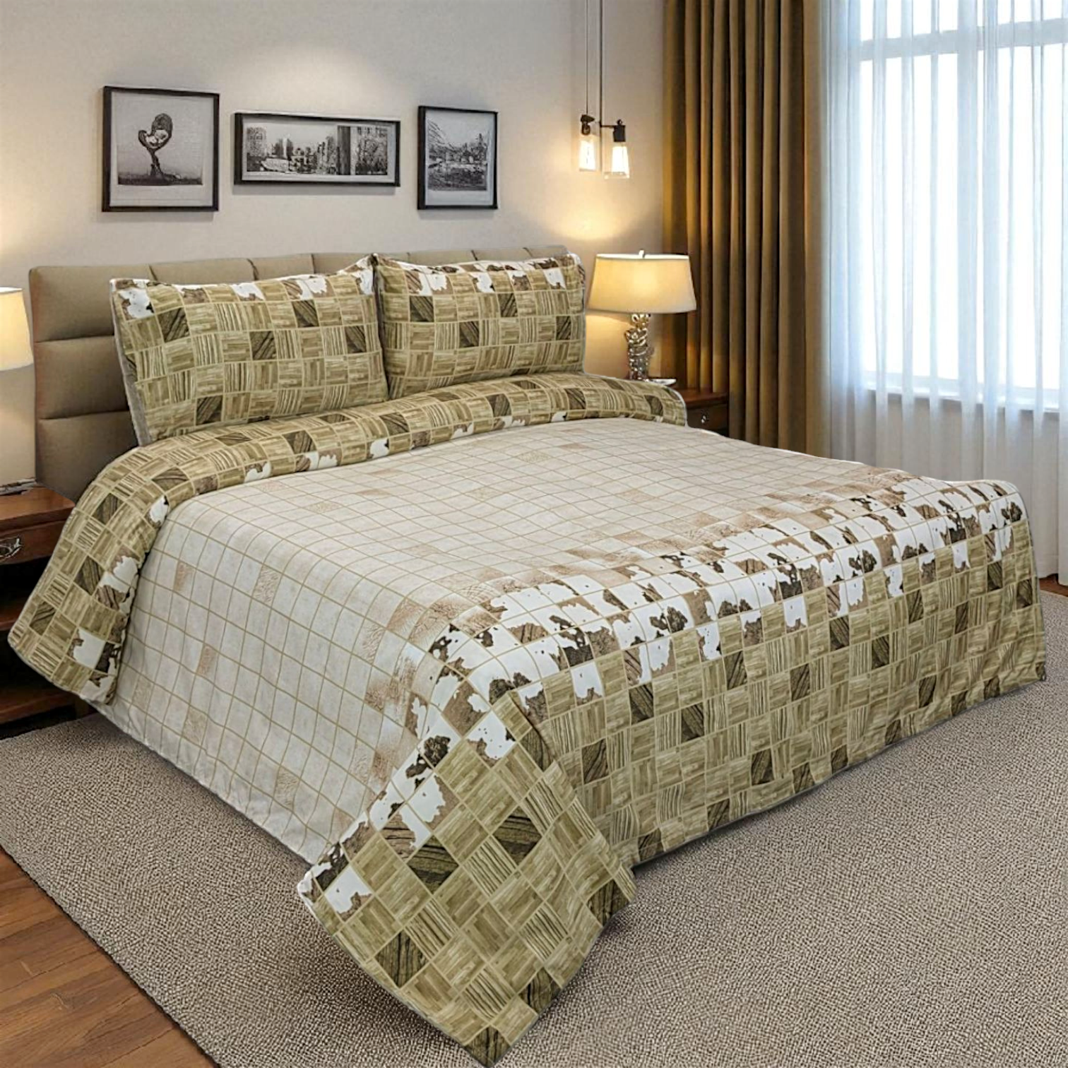 Dekoracy Double Bedsheet 3 pc