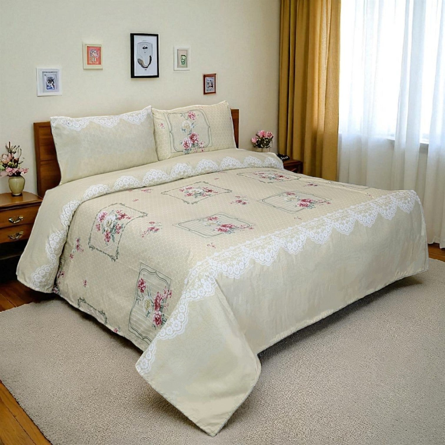 Dekoracy Double Bedsheet 3 pc