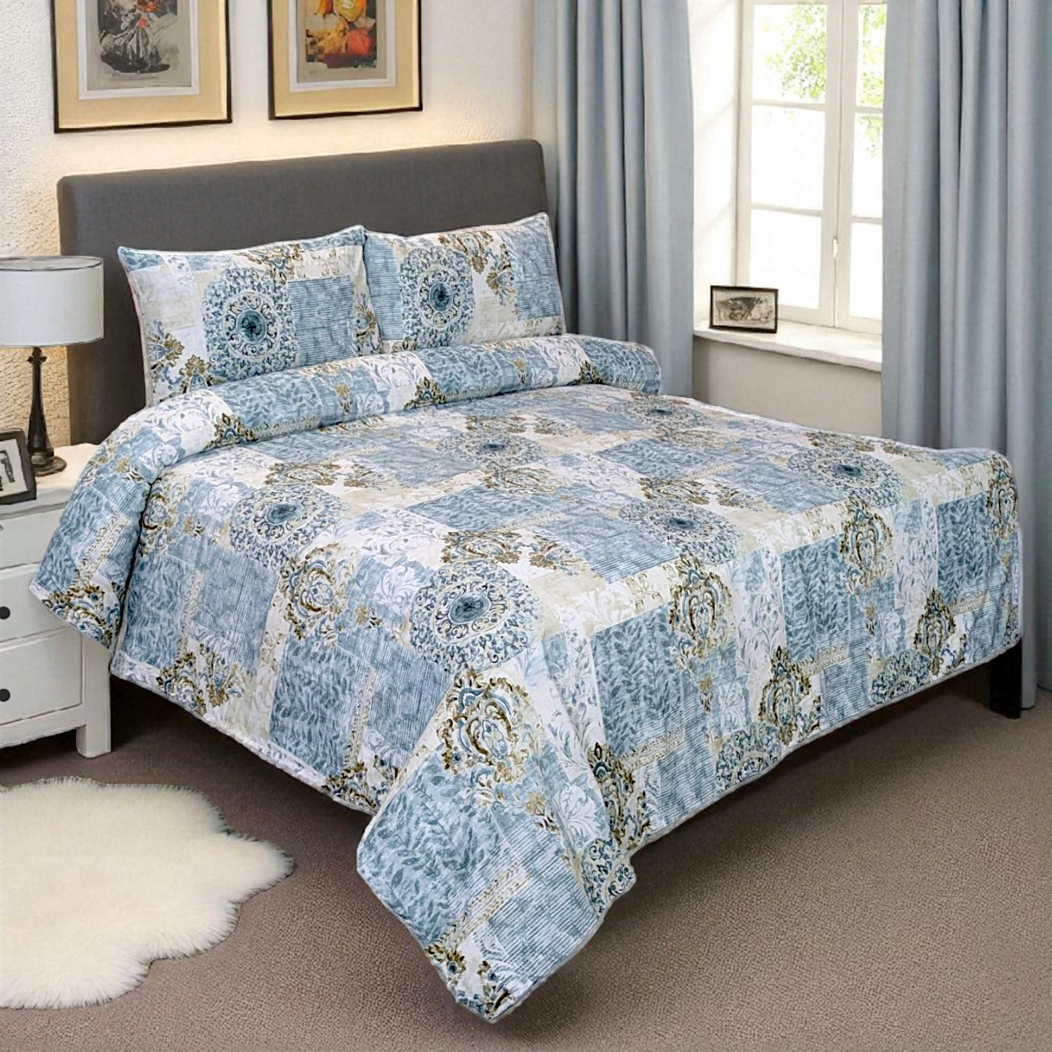 Dekoracy Double Bedsheet 3 pc