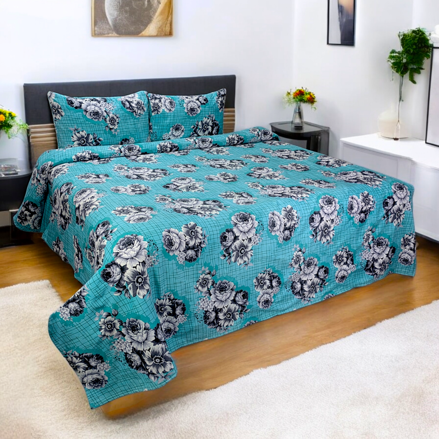 Microfiber Double Bedsheet 3Pcs