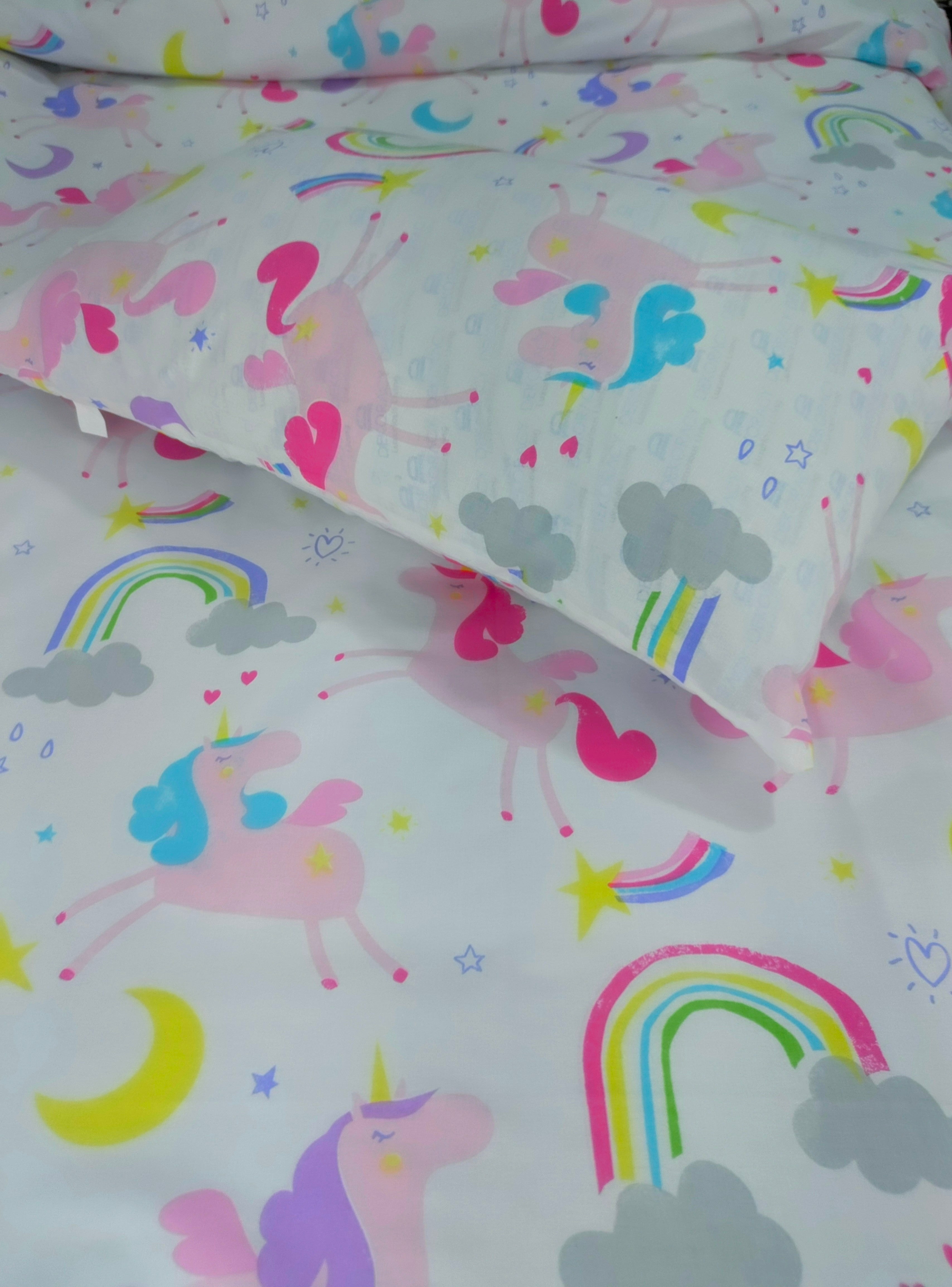 Unicorn Cotton Single Bedsheet 2 Pcs
