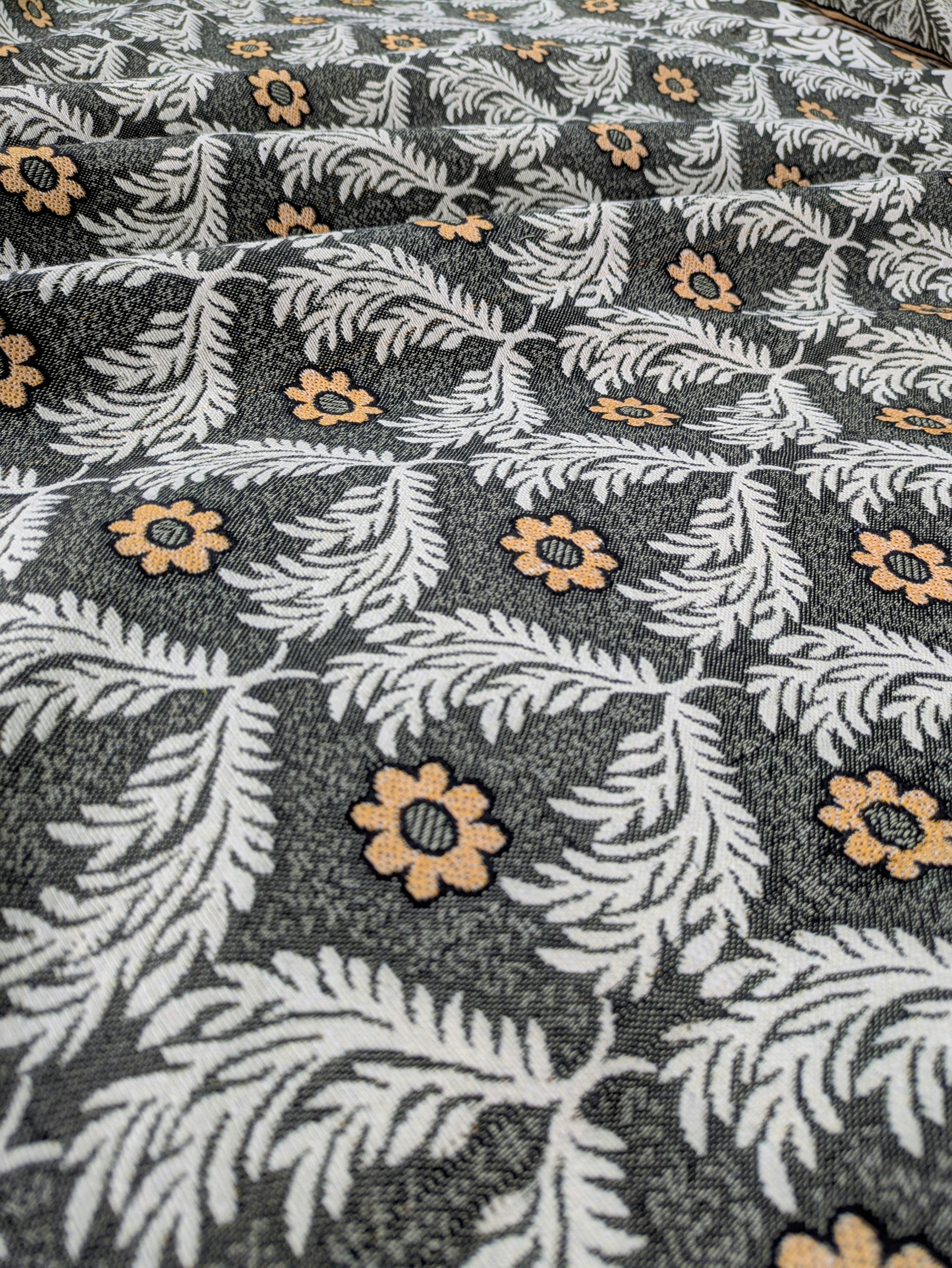 Brown Floral Multani Double Bedsheet