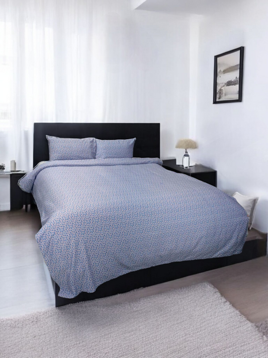 Azure Dots Double BedSheet - DB193