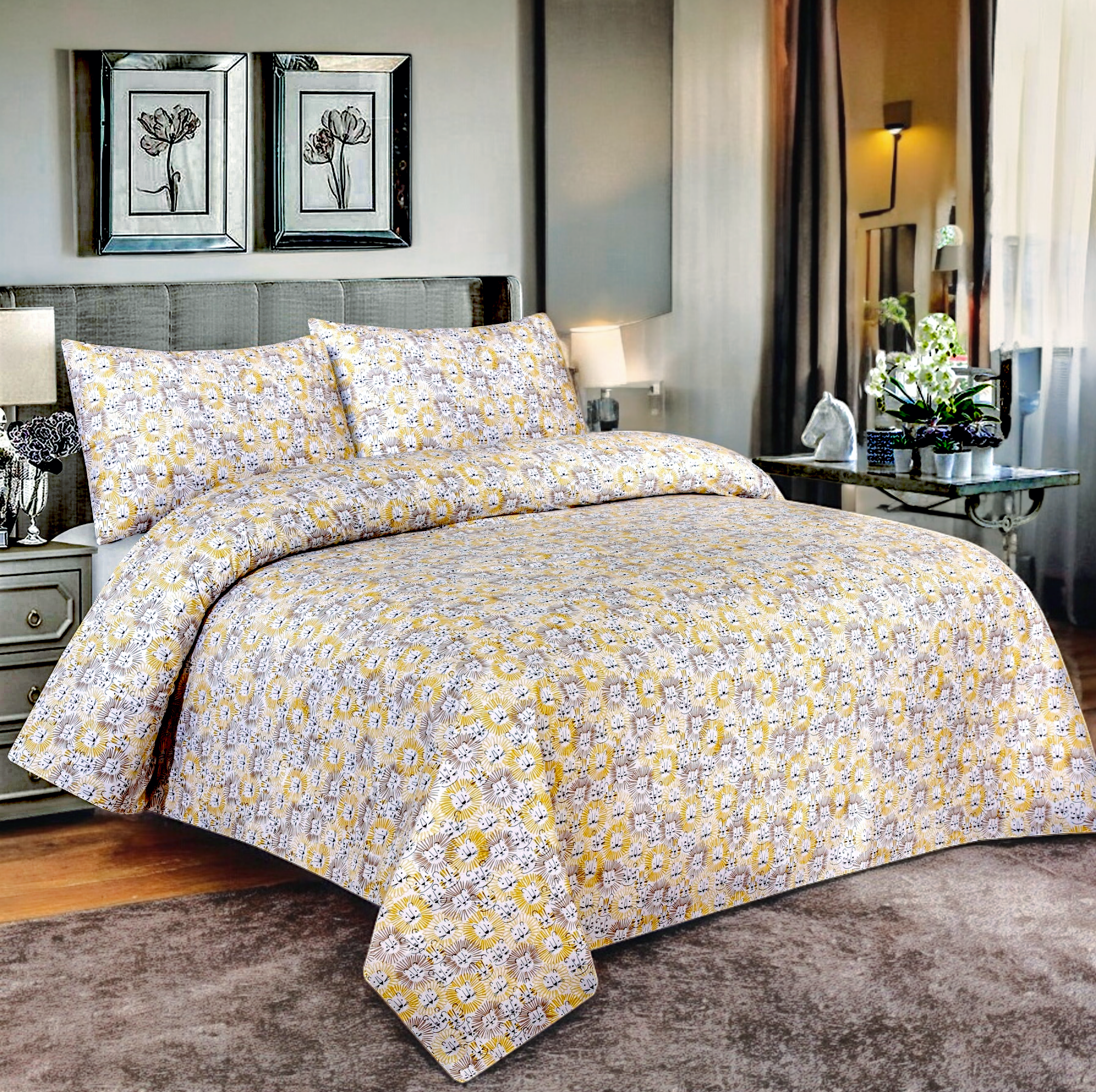 Double Bedsheet 3 Pcs