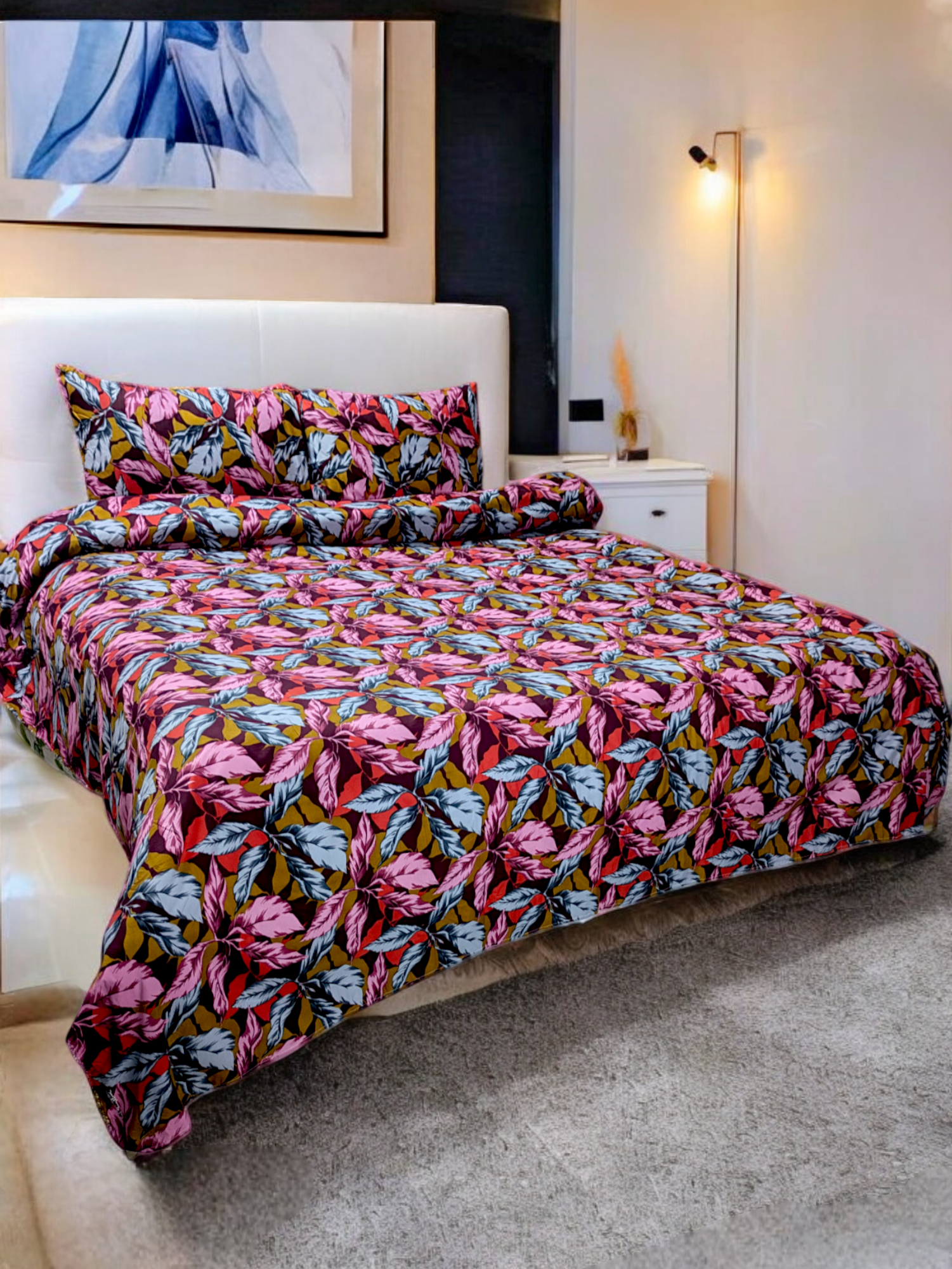 Garnet Glamour 3 Pcs Double Bedsheet - Dlt88