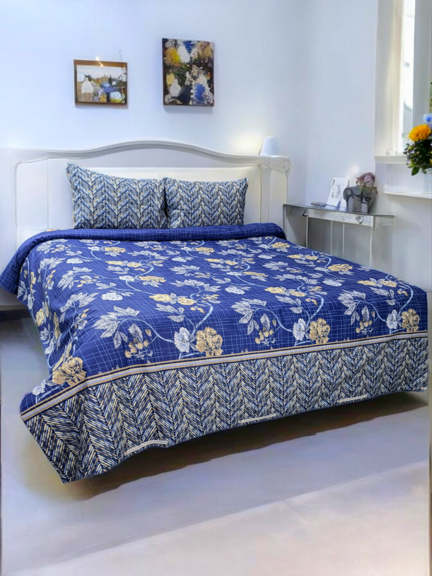 Double Bedsheet - SD24 _ Cotton (Salonica)