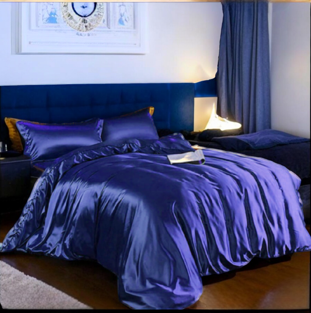 Sapphire Serenity 4 Pcs Silk Duvet Cover Set - Sdc15