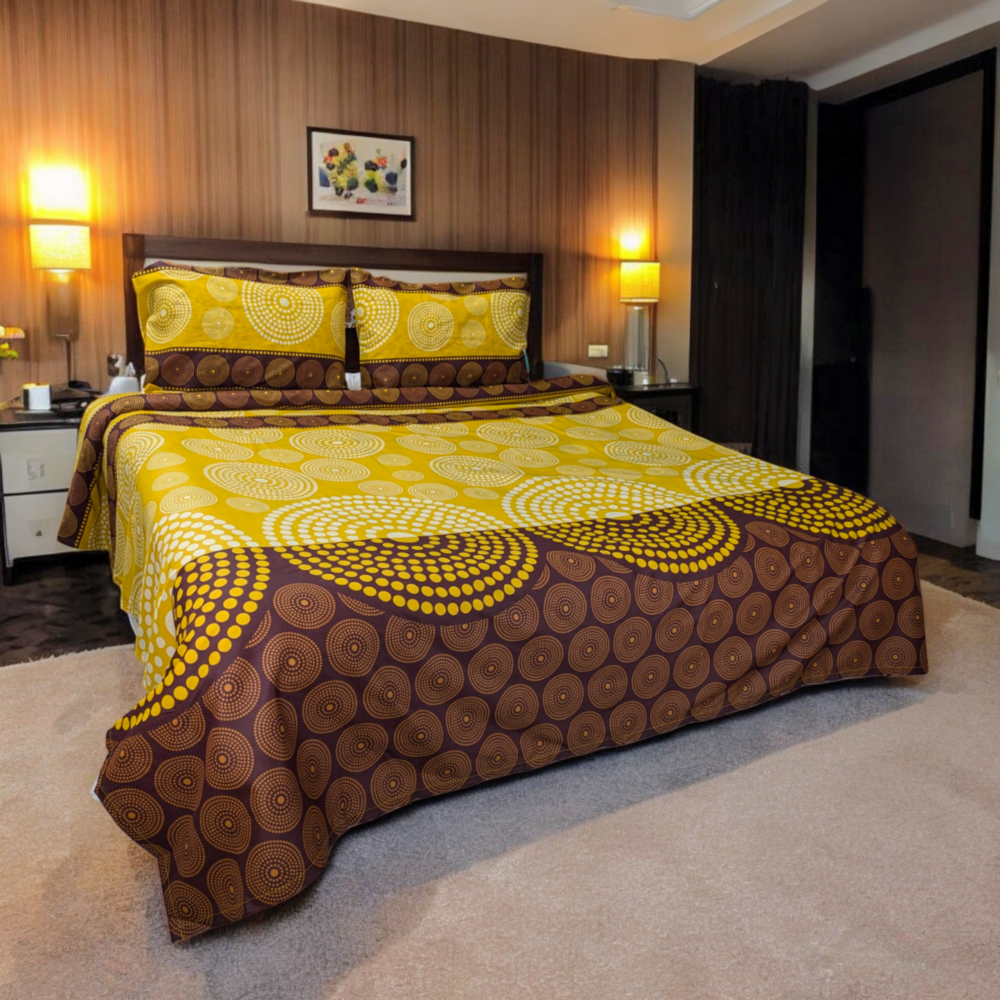 Golden Meadow Double Bedsheet - Db136