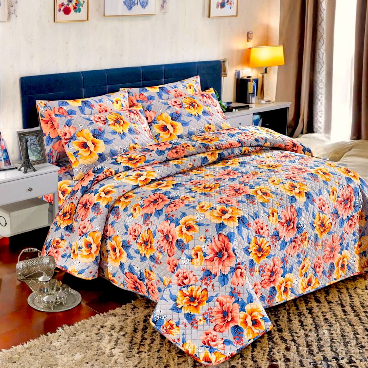 6 Pcs Comforter Set Pure Sattin - Csf47