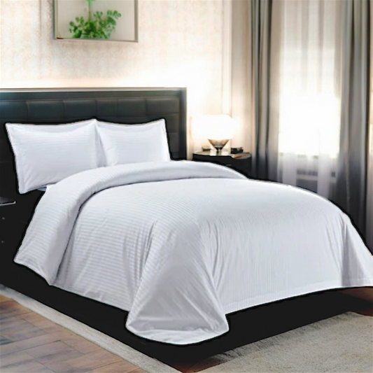 White Stripe Double Bedsheet - DB209