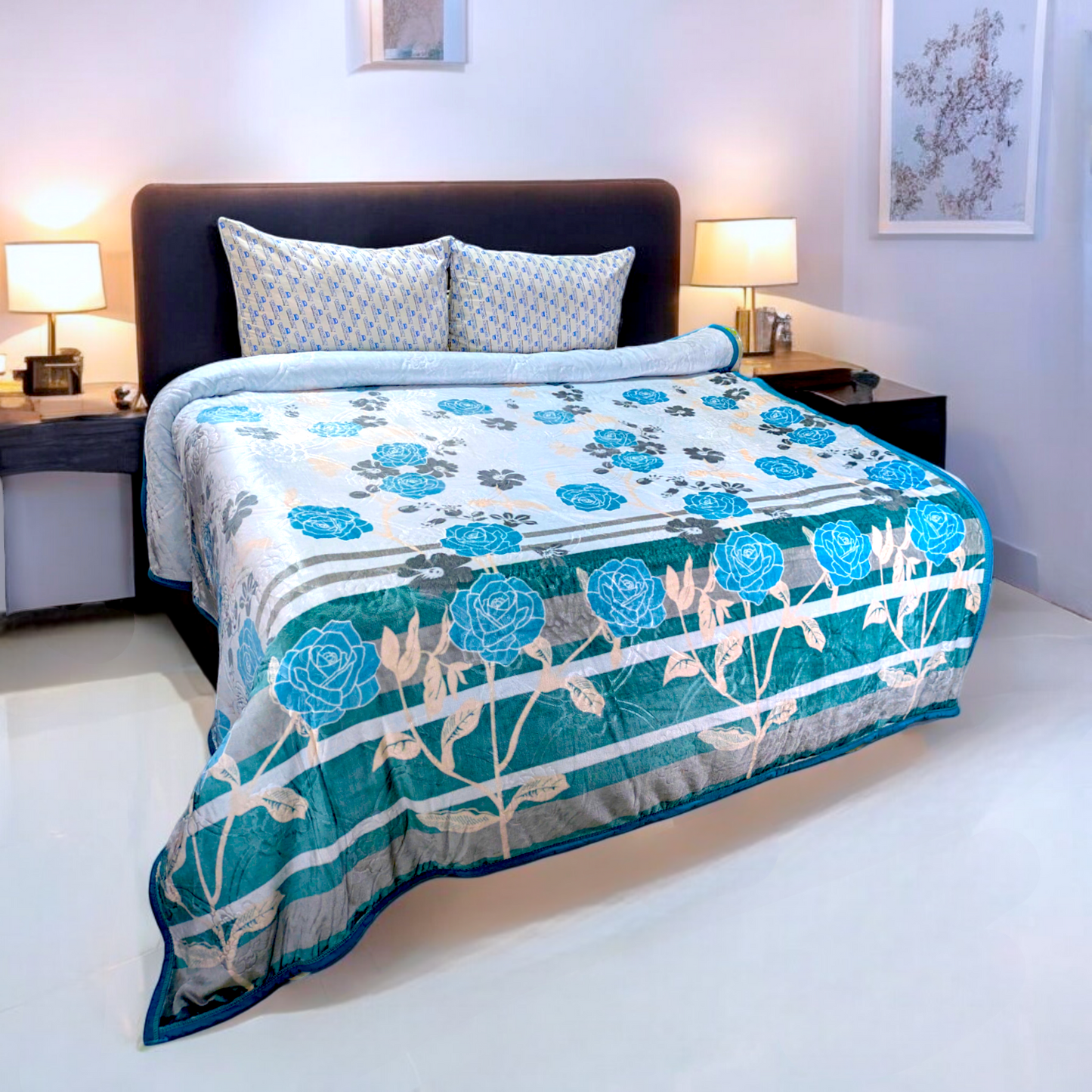 Floral Fusion Double Bed Fleece - Fd69