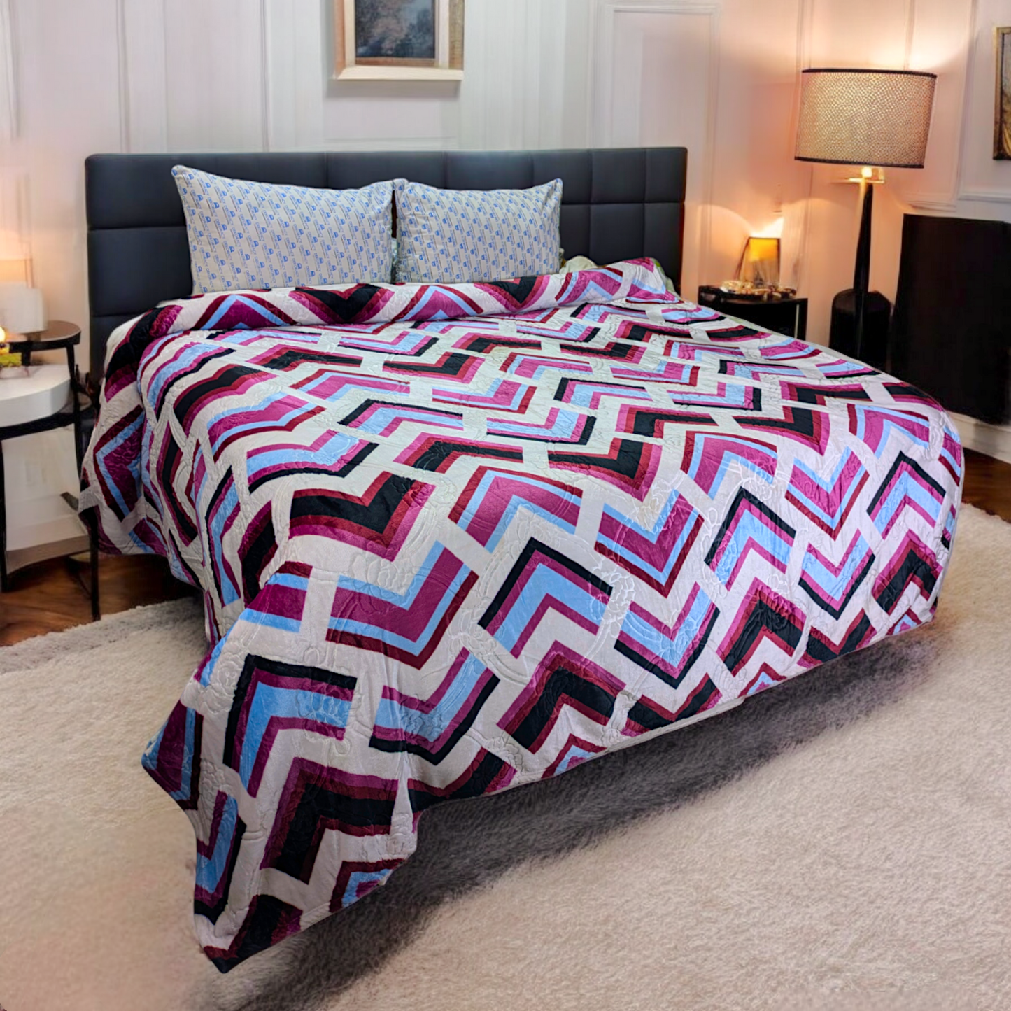 Chevron Charm Double Bed Fleece - Fd67