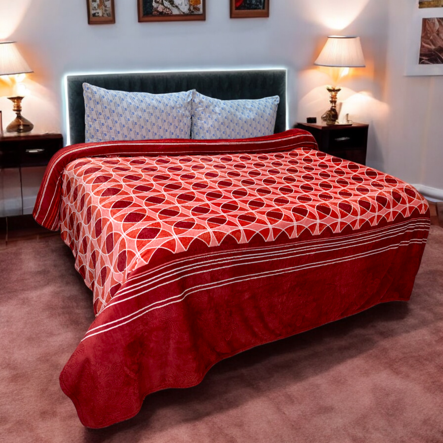 Red Double Bed Fleece