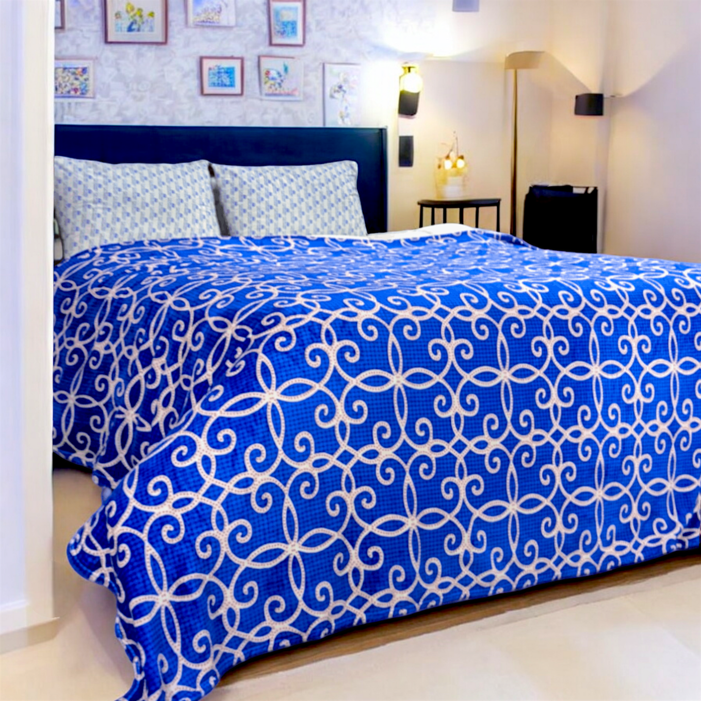 Blue Carousel Double Bed Fleece - FD68