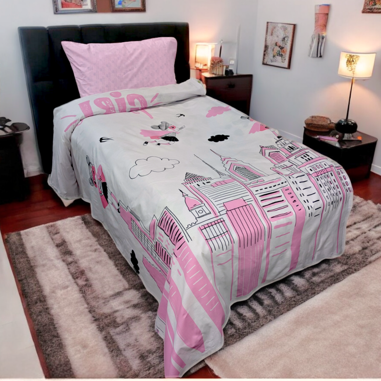 The Power Up For Dreams Single Bedsheet Cotton - Ds27