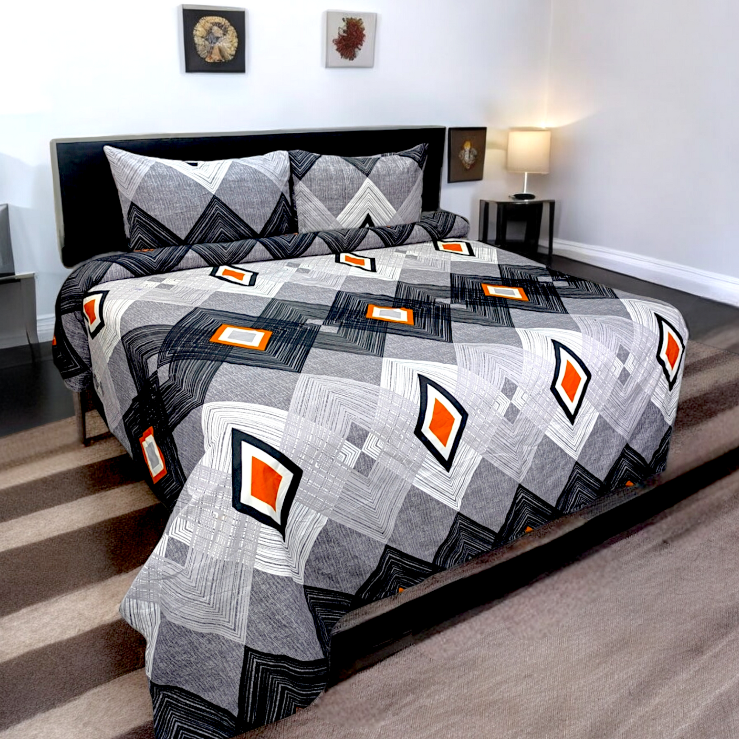 Dekoracy Geometric Double Bedsheet DB247