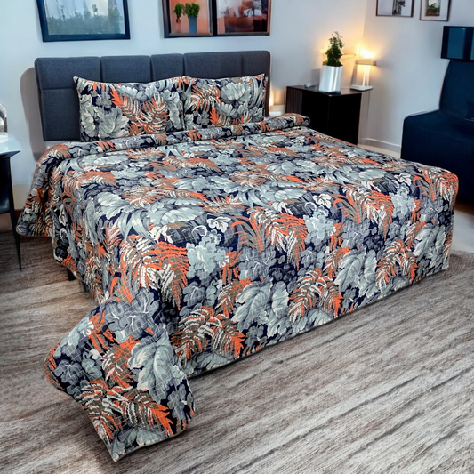 Dekoracy Tropical Leaf Double Bedsheet DB241