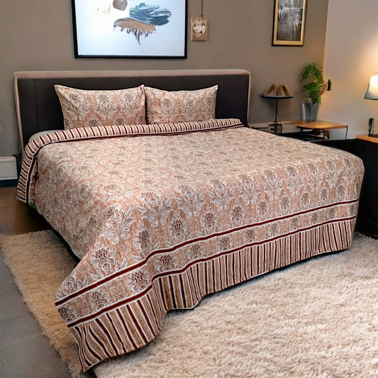 Dekoracy Elegant Floral Double Bedsheet DB239