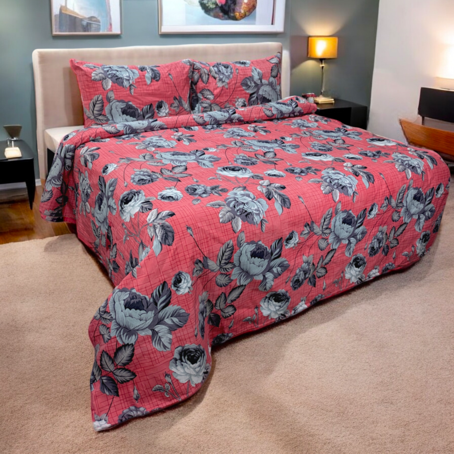 Microfiber Double Bedsheet 3 Pcs