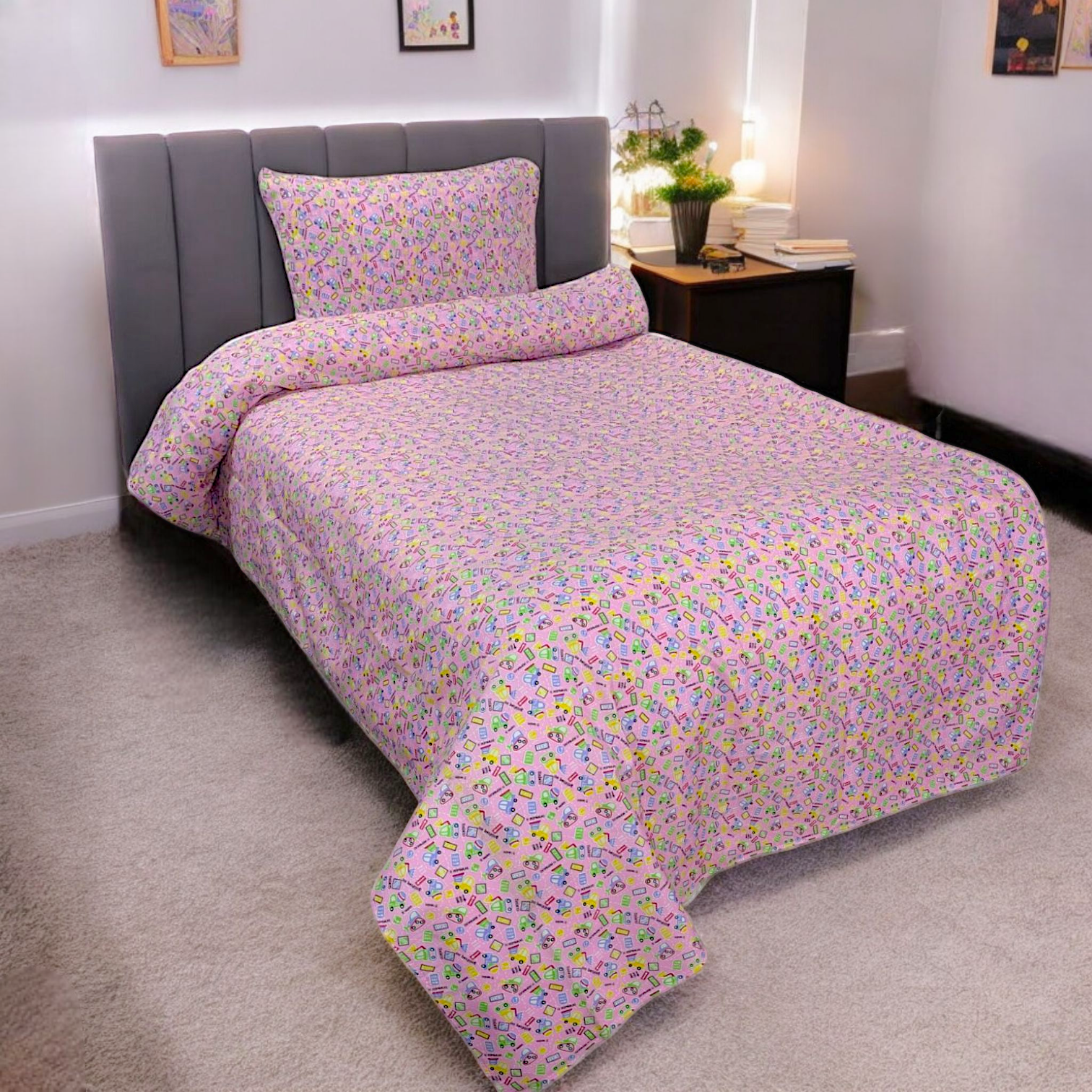 Kids Cartoon Bedsheet Printed Pure Cotton Sbb8