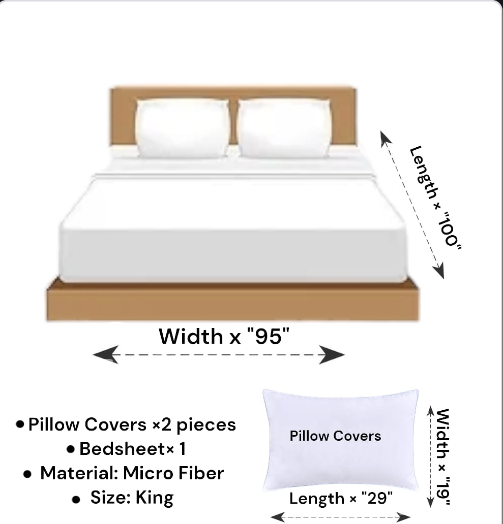 Microfiber Double Bedsheet 3 Pcs