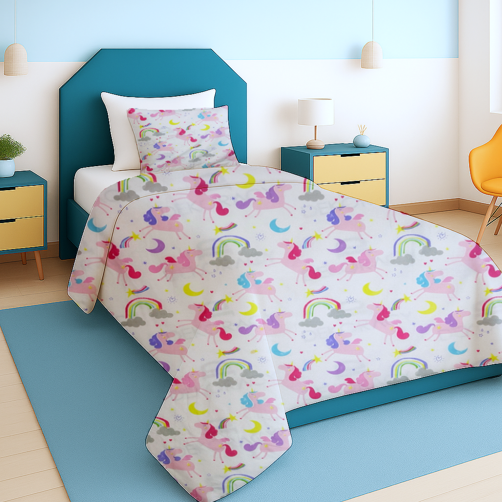 Unicorn Cotton Single Bedsheet 2 Pcs
