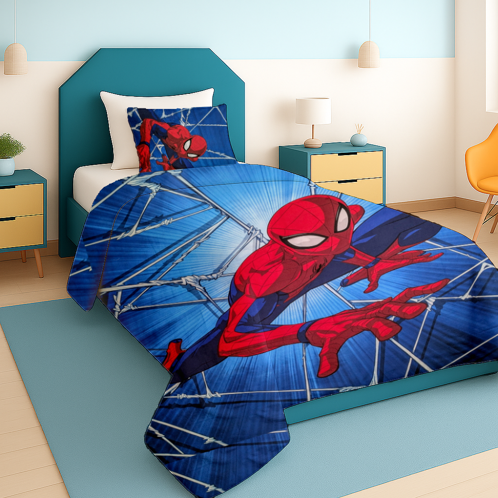 Spidey Fun Cotton Single Bedsheet 2 Pcs