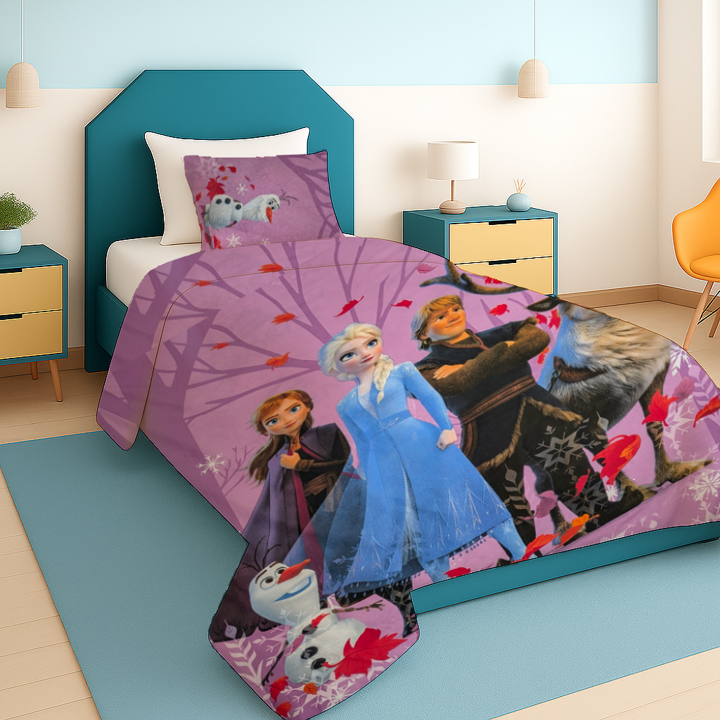 Frozen Cotton Single Bedsheet 2 Pcs