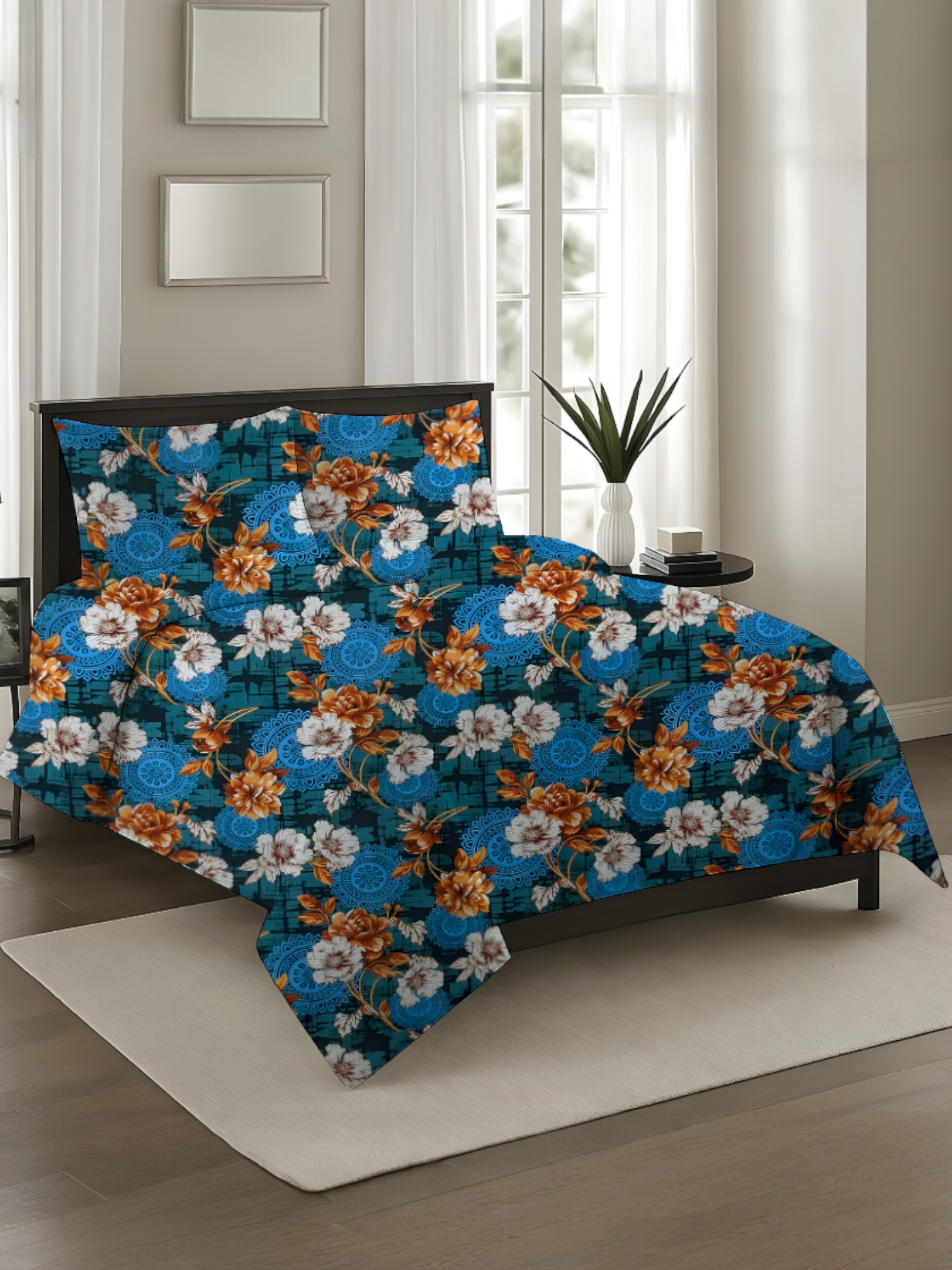 Microfiber Double Bedsheet 3 Pcs