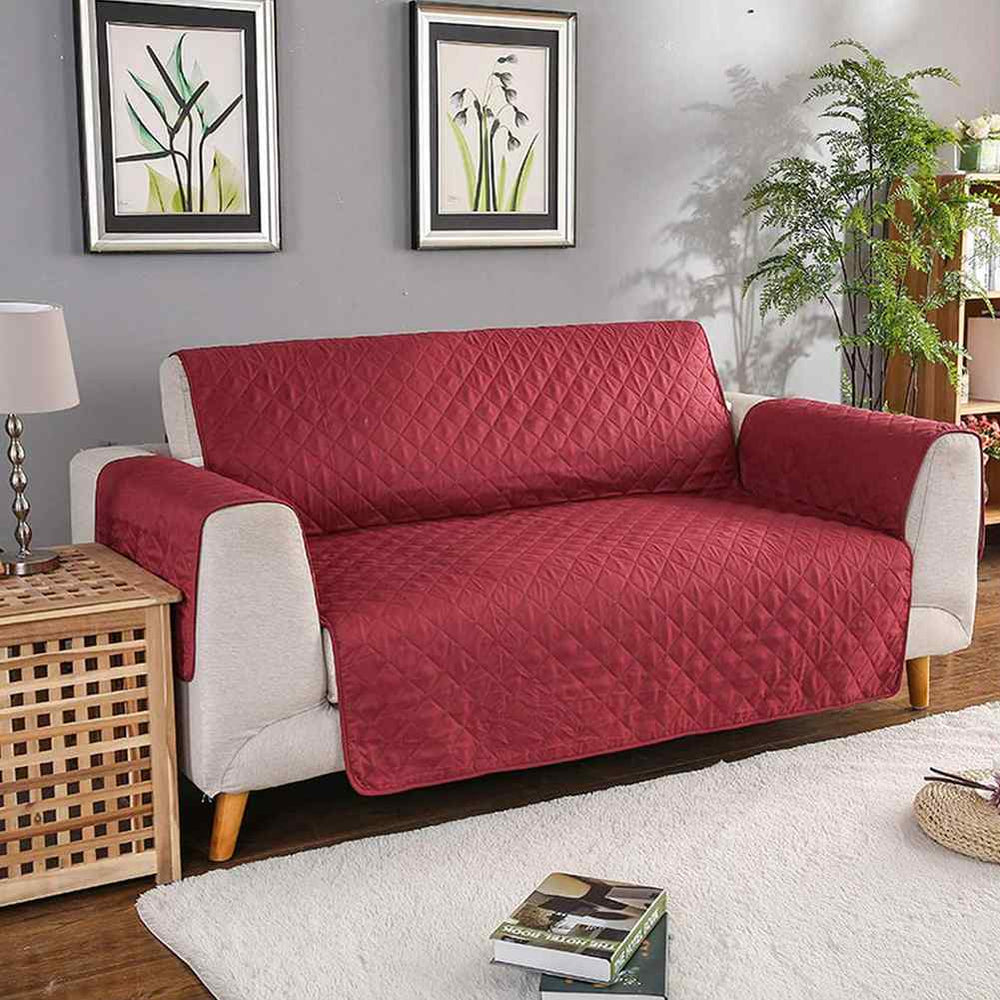 Quilted sofa cover - Red QSC12