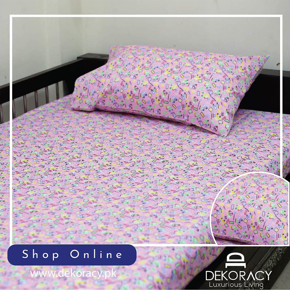 Kids Cartoon Bedsheet Printed Pure Cotton Sbb8