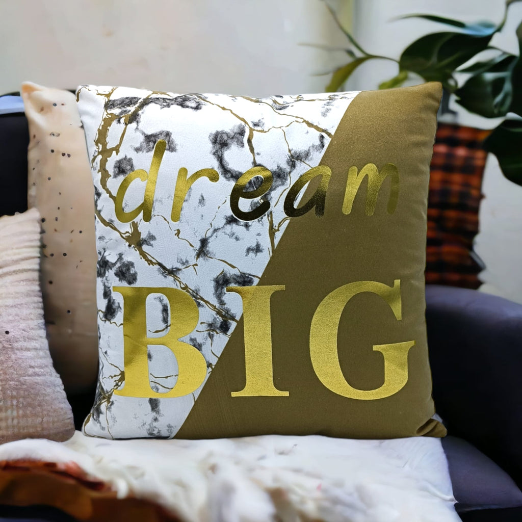 Gold foil outlet cushion